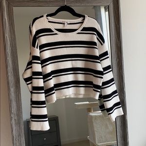 NEW SO SOFT Black & White Striped Sweater